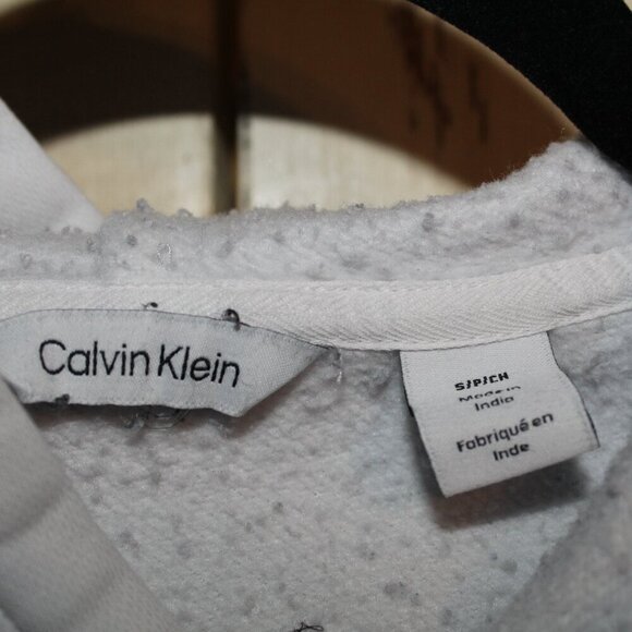 Calvin Klein Men's Heather‎ gray and white long sleeve hooded sweatshirt size S - Picture 3 of 5